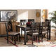 Baxton Studio Lenoir Modern and Contemporary Sand Fabric Upholstered Espresso Brown Finished Wood 7-Piece Dining Set