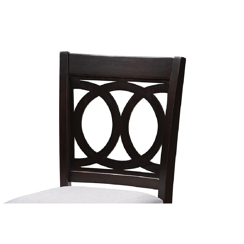 Baxton Studio Lenoir Modern and Contemporary Gray Fabric Upholstered Espresso Brown Finished 5-Piece Wood Pub Set