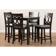 Baxton Studio Lenoir Modern and Contemporary Gray Fabric Upholstered Espresso Brown Finished 5-Piece Wood Pub Set