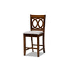 Baxton Studio Lenoir Modern and Contemporary Grey Fabric Upholstered Walnut Brown Finished 5-Piece Wood Pub Set