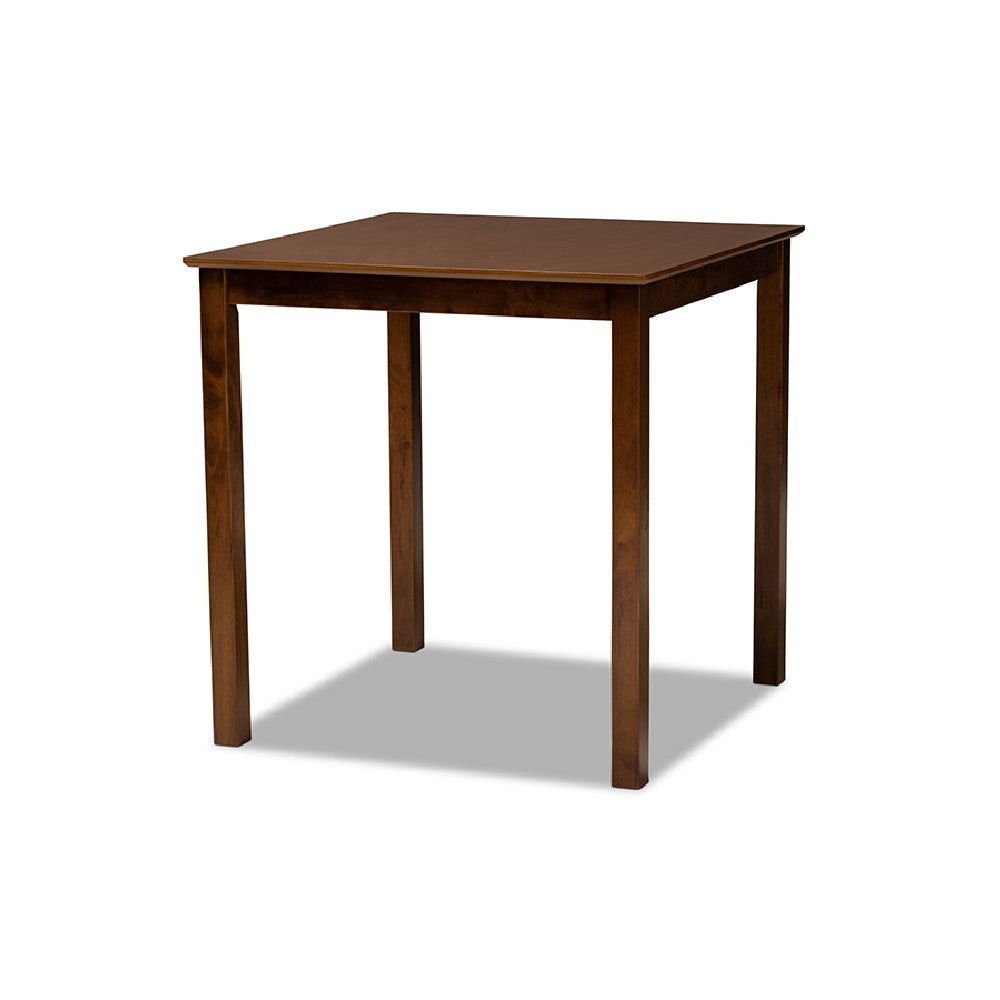 Baxton Studio Lenoir Modern and Contemporary Grey Fabric Upholstered Walnut Brown Finished 5-Piece Wood Pub Set