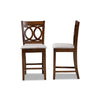 Baxton Studio Lenoir Modern and Contemporary Grey Fabric Upholstered Walnut Brown Finished Wood 2-Piece Counter Height Pub Chair Set