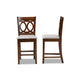 Baxton Studio Lenoir Modern and Contemporary Grey Fabric Upholstered Walnut Brown Finished Wood 2-Piece Counter Height Pub Chair Set