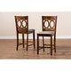 Baxton Studio Lenoir Modern and Contemporary Grey Fabric Upholstered Walnut Brown Finished Wood 2-Piece Counter Height Pub Chair Set