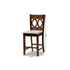 Baxton Studio Lenoir Modern and Contemporary Grey Fabric Upholstered Walnut Brown Finished Wood 2-Piece Counter Height Pub Chair Set