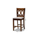 Baxton Studio Lenoir Modern and Contemporary Grey Fabric Upholstered Walnut Brown Finished Wood 2-Piece Counter Height Pub Chair Set