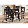Baxton Studio Lenoir Modern and Contemporary Sand Fabric Upholstered Espresso Brown Finished 5-Piece Wood Pub Set