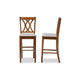 Baxton Studio Calista Modern and Contemporary Grey Fabric Upholstered and Walnut Brown Finished Wood 2-Piece Bar Stool Set