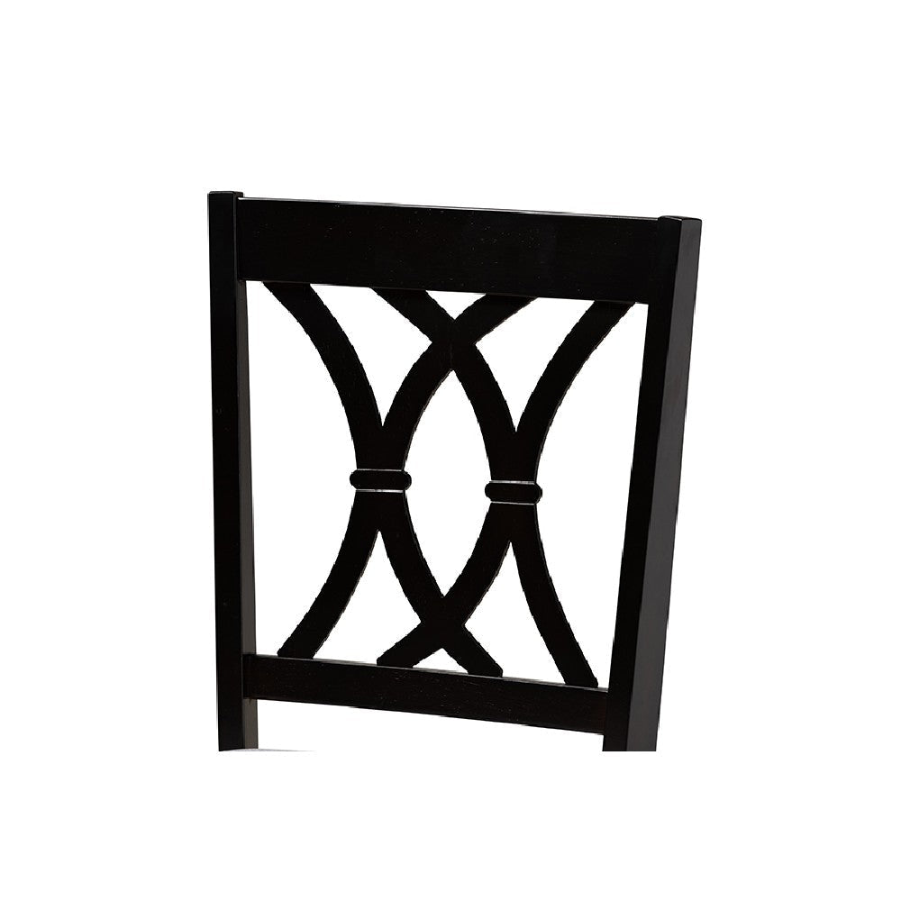 Baxton Studio Reneau Modern and Contemporary Grey Fabric Upholstered Espresso Brown Finished Wood 7-Piece Dining Set