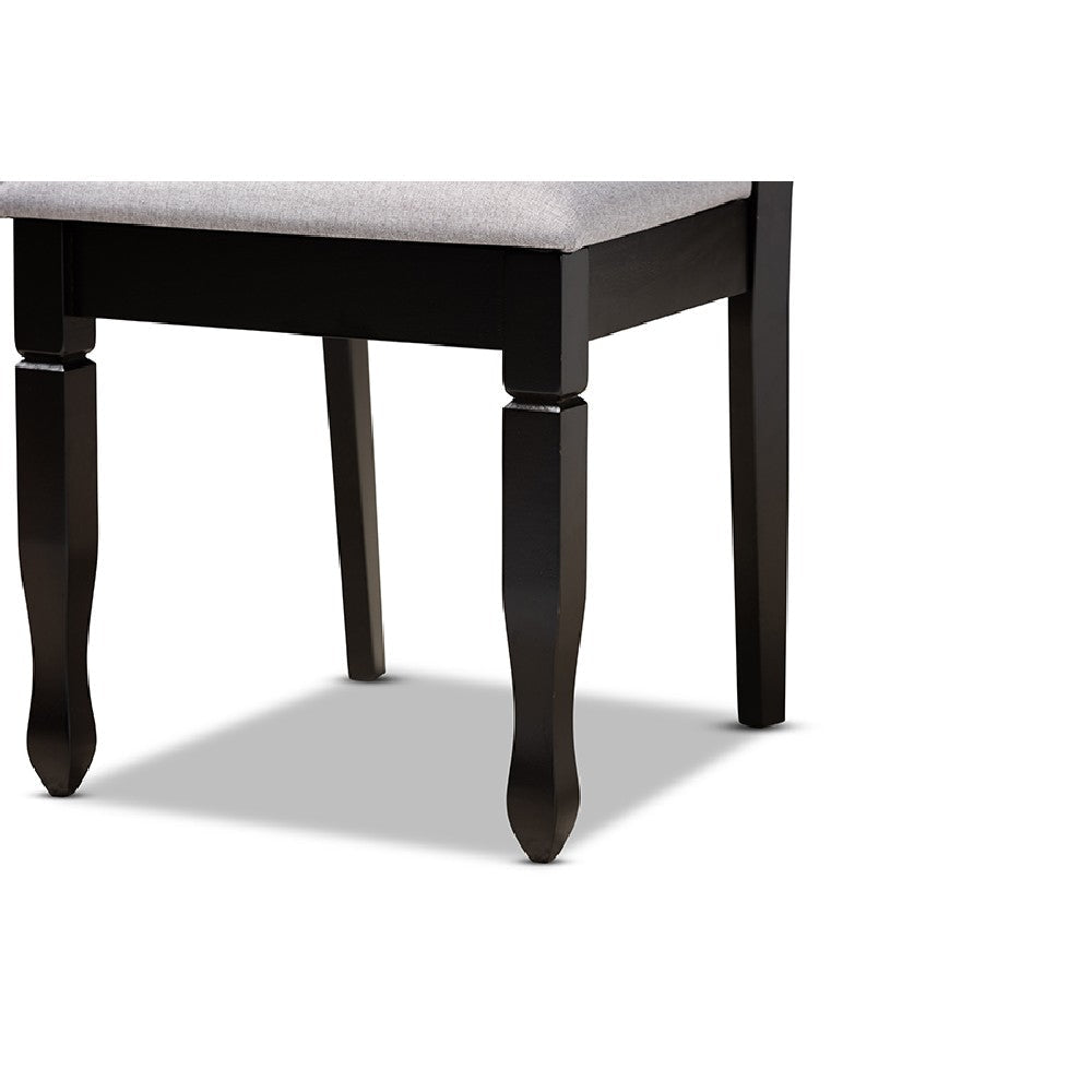 Baxton Studio Reneau Modern and Contemporary Grey Fabric Upholstered Espresso Brown Finished Wood 7-Piece Dining Set