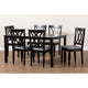 Baxton Studio Reneau Modern and Contemporary Grey Fabric Upholstered Espresso Brown Finished Wood 7-Piece Dining Set