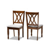 Baxton Studio Augustine Modern and Contemporary Grey Fabric Upholstered and Walnut Brown Finished Wood 2-Piece Dining Chair Set Set