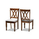 Baxton Studio Augustine Modern and Contemporary Grey Fabric Upholstered and Walnut Brown Finished Wood 2-Piece Dining Chair Set Set