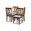 Baxton Studio Augustine Modern and Contemporary Grey Fabric Upholstered and Walnut Brown Finished Wood 4-Piece Dining Chair Set Set