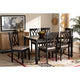 Baxton Studio Reneau Modern and Contemporary Sand Fabric Upholstered Espresso Brown Finished Wood 7-Piece Dining Set