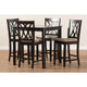 Baxton Studio Reneau Modern and Contemporary Sand Fabric Upholstered Espresso Brown Finished 5-Piece Wood Pub Set