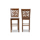 Baxton Studio Jason Modern and Contemporary Grey Fabric Upholstered and Walnut Brown Finished Wood 2-Piece Bar Stool Set