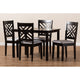 Baxton Studio Caron Modern and Contemporary Gray Fabric Upholstered Espresso Brown Finished Wood 5-Piece Dining Set