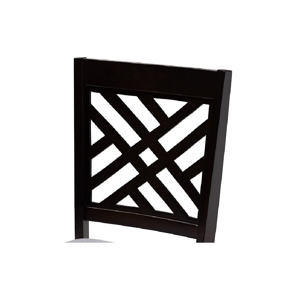 Baxton Studio Gustavo Modern and Contemporary Grey Fabric Upholstered and Dark Brown Finished Wood 6-Piece Dining Set