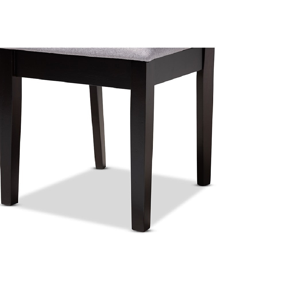 Baxton Studio Gustavo Modern and Contemporary Grey Fabric Upholstered and Dark Brown Finished Wood 6-Piece Dining Set