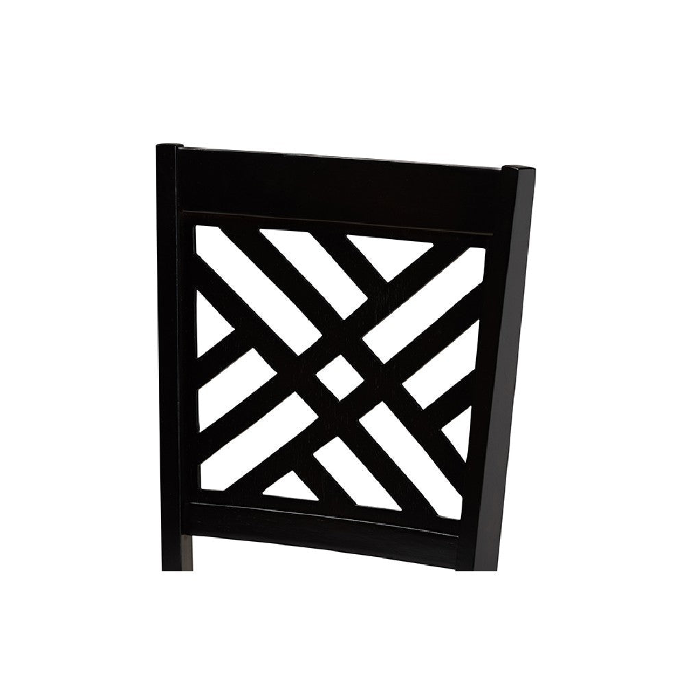 Baxton Studio Caron Modern and Contemporary Grey Fabric Upholstered Espresso Brown Finished Wood 7-Piece Dining Set