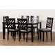 Baxton Studio Caron Modern and Contemporary Grey Fabric Upholstered Espresso Brown Finished Wood 7-Piece Dining Set
