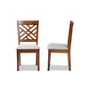 Baxton Studio Caron Modern and Contemporary Grey Fabric Upholstered and Walnut Brown Finished Wood 2-Piece Dining Chair Set