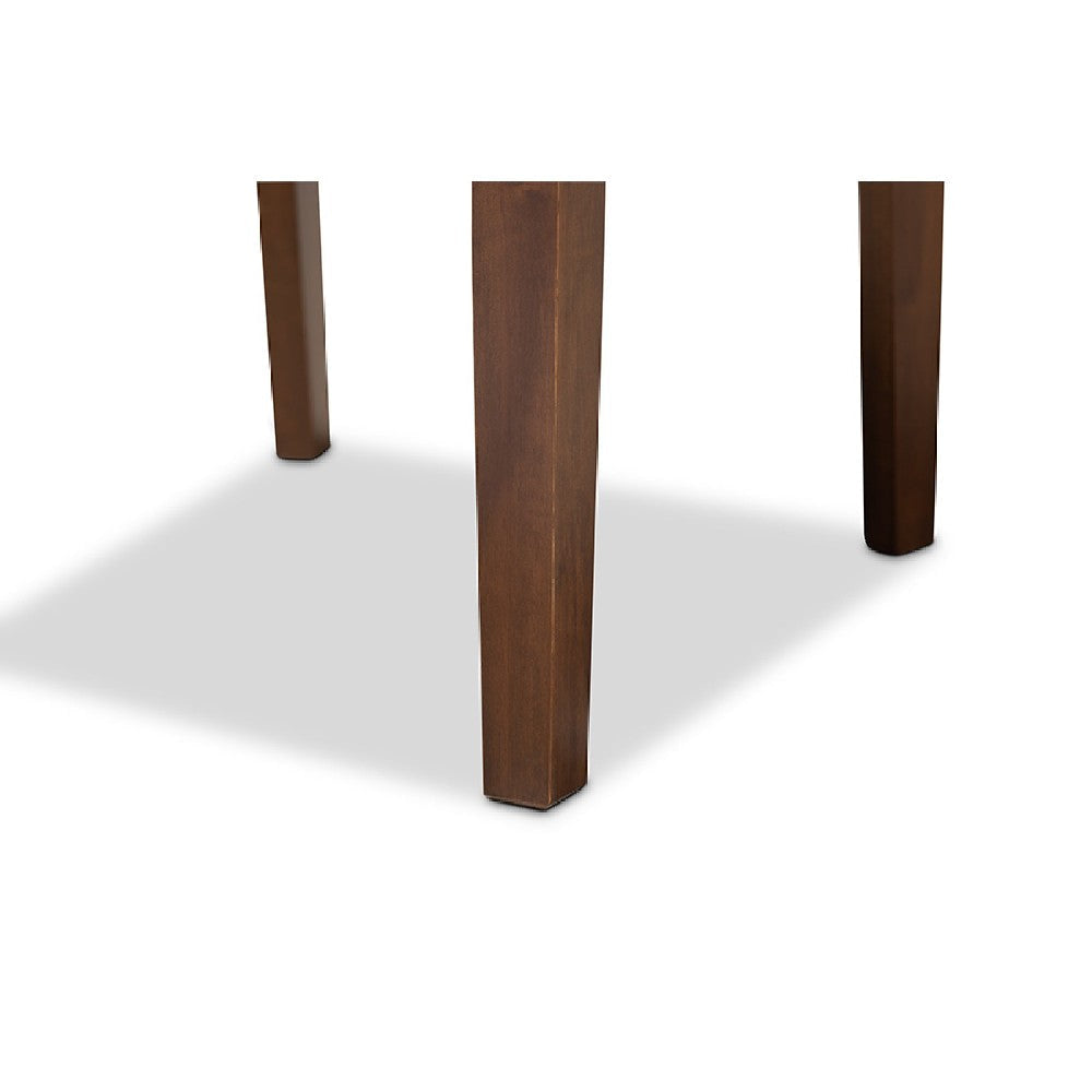 Baxton Studio Caron Modern and Contemporary Grey Fabric Upholstered Walnut Brown Finished 4-Piece Wood Dining Chair Set Set