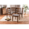 Baxton Studio Caron Modern and Contemporary Grey Fabric Upholstered Walnut Brown Finished 4-Piece Wood Dining Chair Set Set