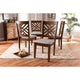 Baxton Studio Caron Modern and Contemporary Grey Fabric Upholstered Walnut Brown Finished 4-Piece Wood Dining Chair Set Set
