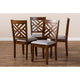Baxton Studio Caron Modern and Contemporary Grey Fabric Upholstered Walnut Brown Finished 4-Piece Wood Dining Chair Set Set
