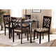Baxton Studio Caron Modern and Contemporary Sand Fabric Upholstered Espresso Brown Finished Wood 5-Piece Dining Set