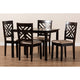 Baxton Studio Caron Modern and Contemporary Sand Fabric Upholstered Espresso Brown Finished Wood 5-Piece Dining Set