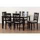 Baxton Studio Caron Modern and Contemporary Sand Fabric Upholstered Espresso Brown Finished Wood 7-Piece Dining Set