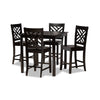 Baxton Studio Caron Modern and Contemporary Dark Brown Finished Wood 5-Piece Pub Set WHI-RH317P-Dark-Brown-5PC-Pub-Set