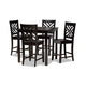 Baxton Studio Caron Modern and Contemporary Dark Brown Finished Wood 5-Piece Pub Set WHI-RH317P-Dark-Brown-5PC-Pub-Set