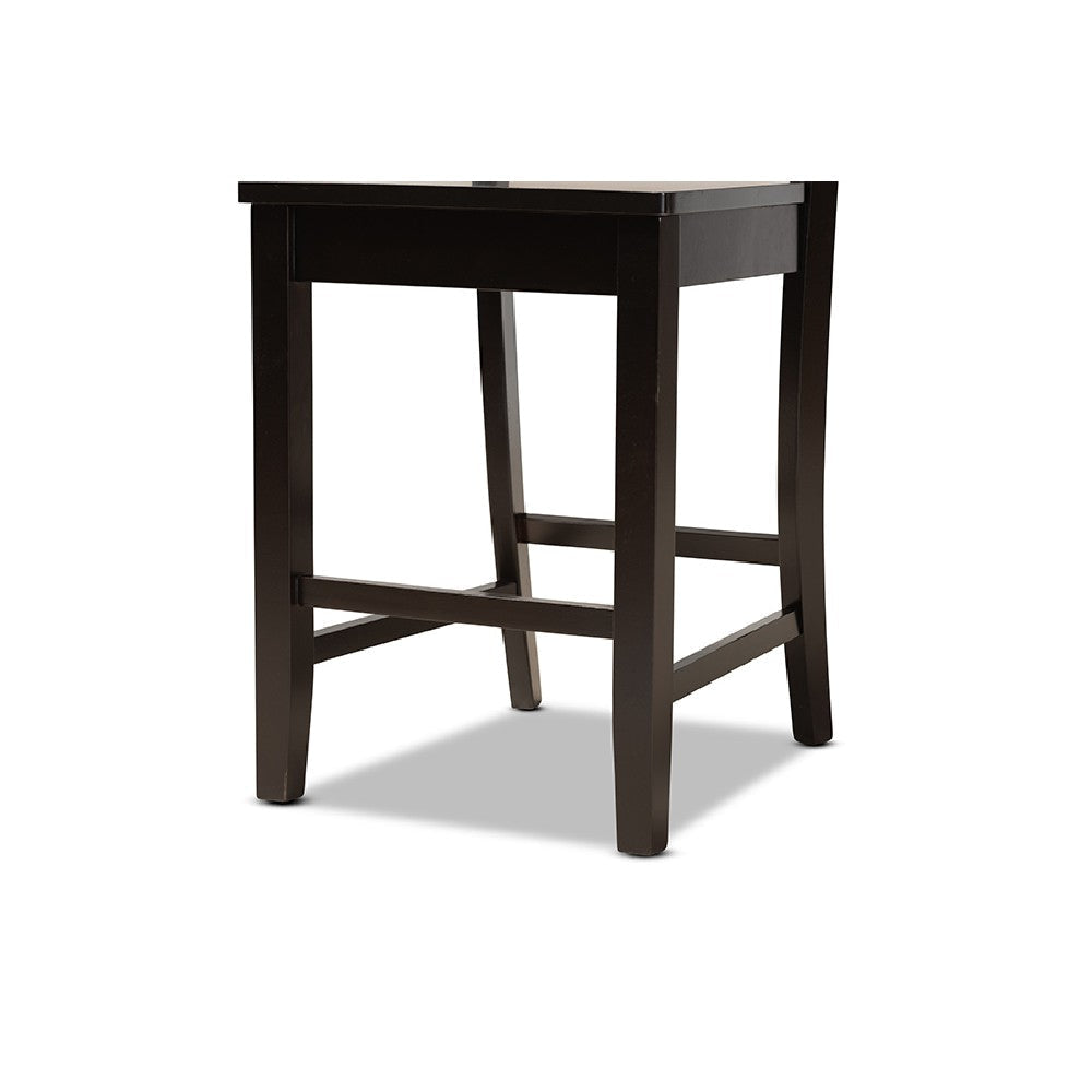 Baxton Studio Caron Modern and Contemporary Dark Brown Finished Wood 5-Piece Pub Set WHI-RH317P-Dark-Brown-5PC-Pub-Set