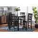 Baxton Studio Caron Modern and Contemporary Dark Brown Finished Wood 5-Piece Pub Set