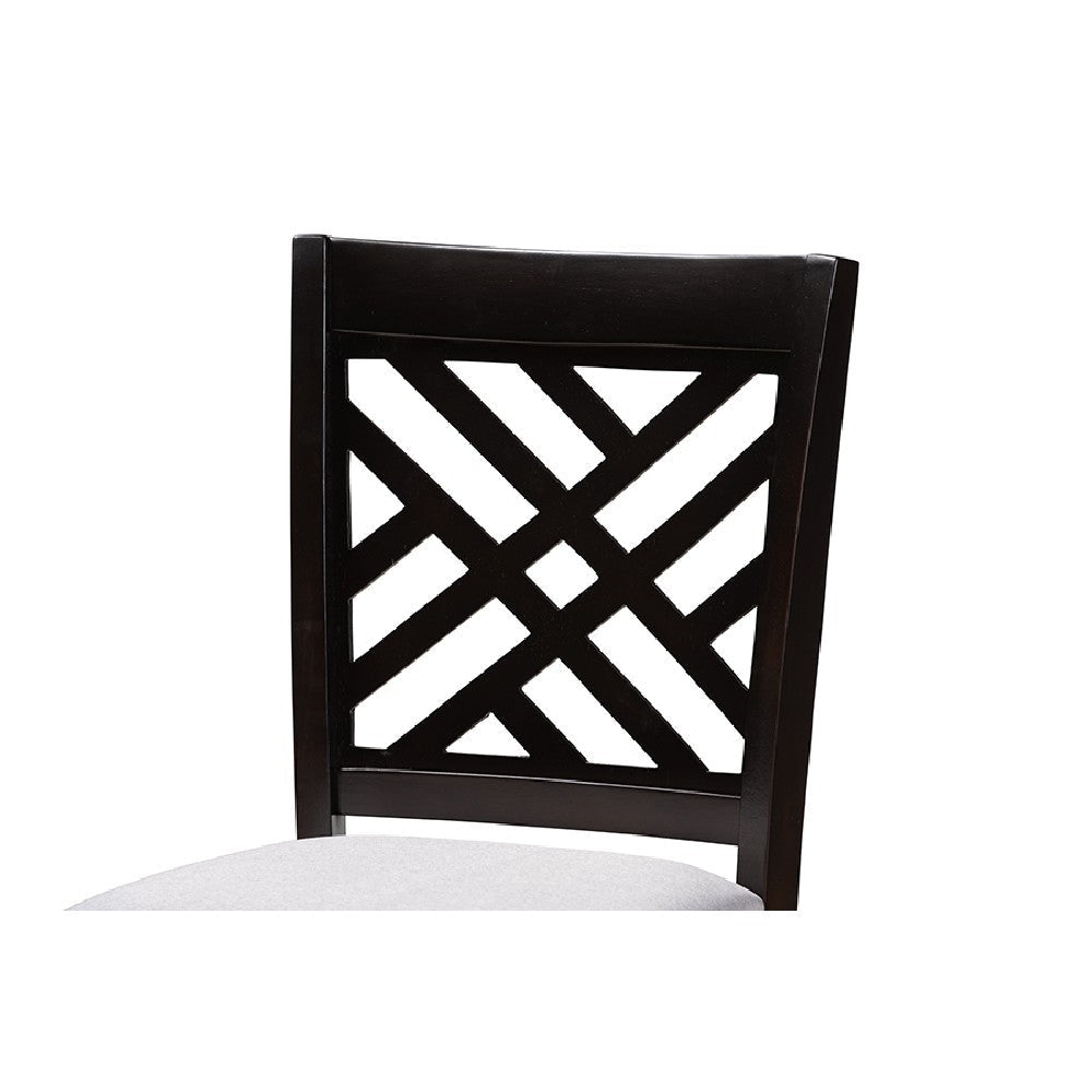 Baxton Studio Caron Modern and Contemporary Gray Fabric Upholstered Espresso Brown Finished 5-Piece Wood Pub Set