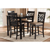 Baxton Studio Caron Modern and Contemporary Sand Fabric Upholstered Espresso Brown Finished 5-Piece Wood Pub Set