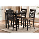 Baxton Studio Caron Modern and Contemporary Sand Fabric Upholstered Espresso Brown Finished 5-Piece Wood Pub Set