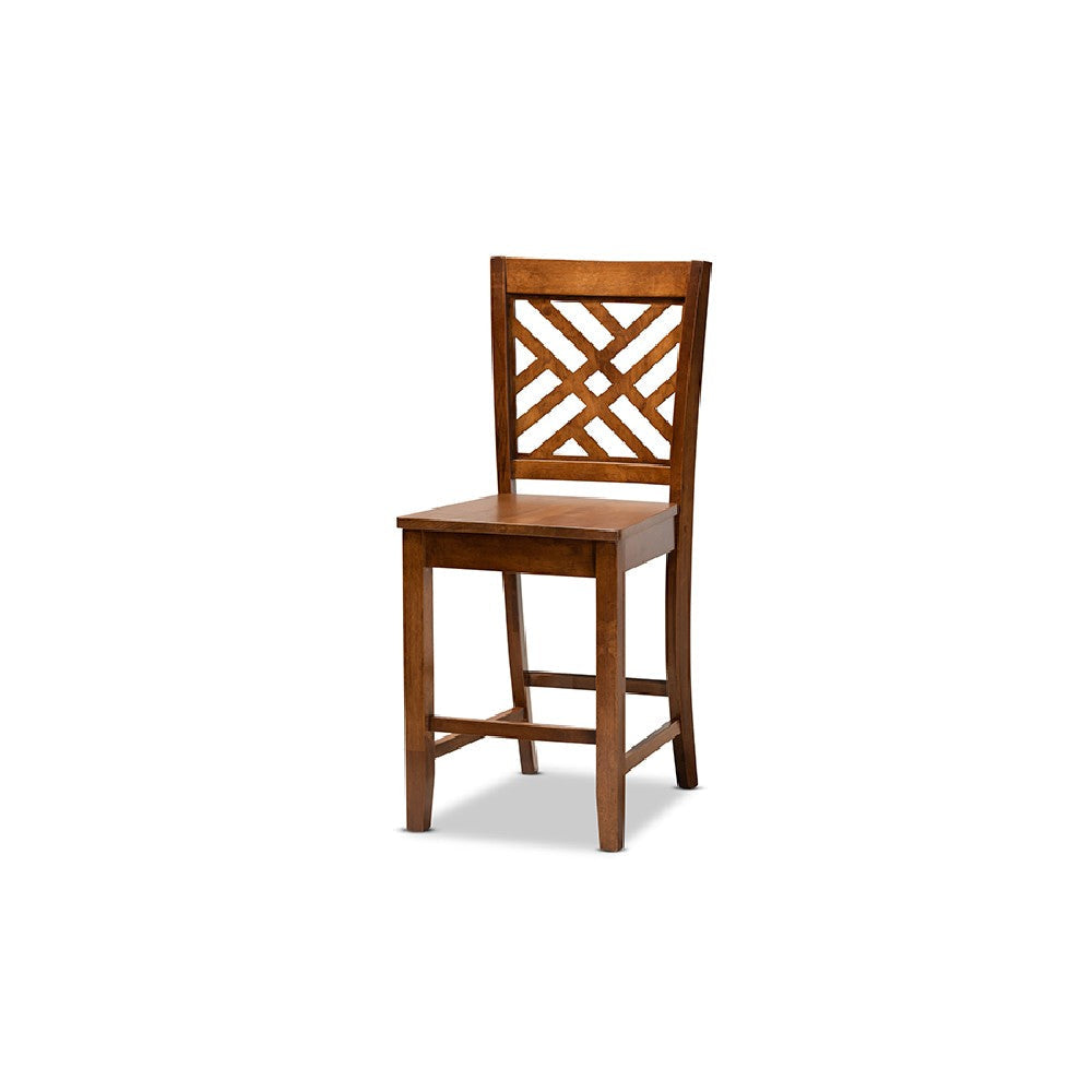 Baxton Studio Caron Modern and Contemporary Walnut Brown Finished Wood 5-Piece Pub Set WHI-RH317P-Walnut-5PC-Pub-Set