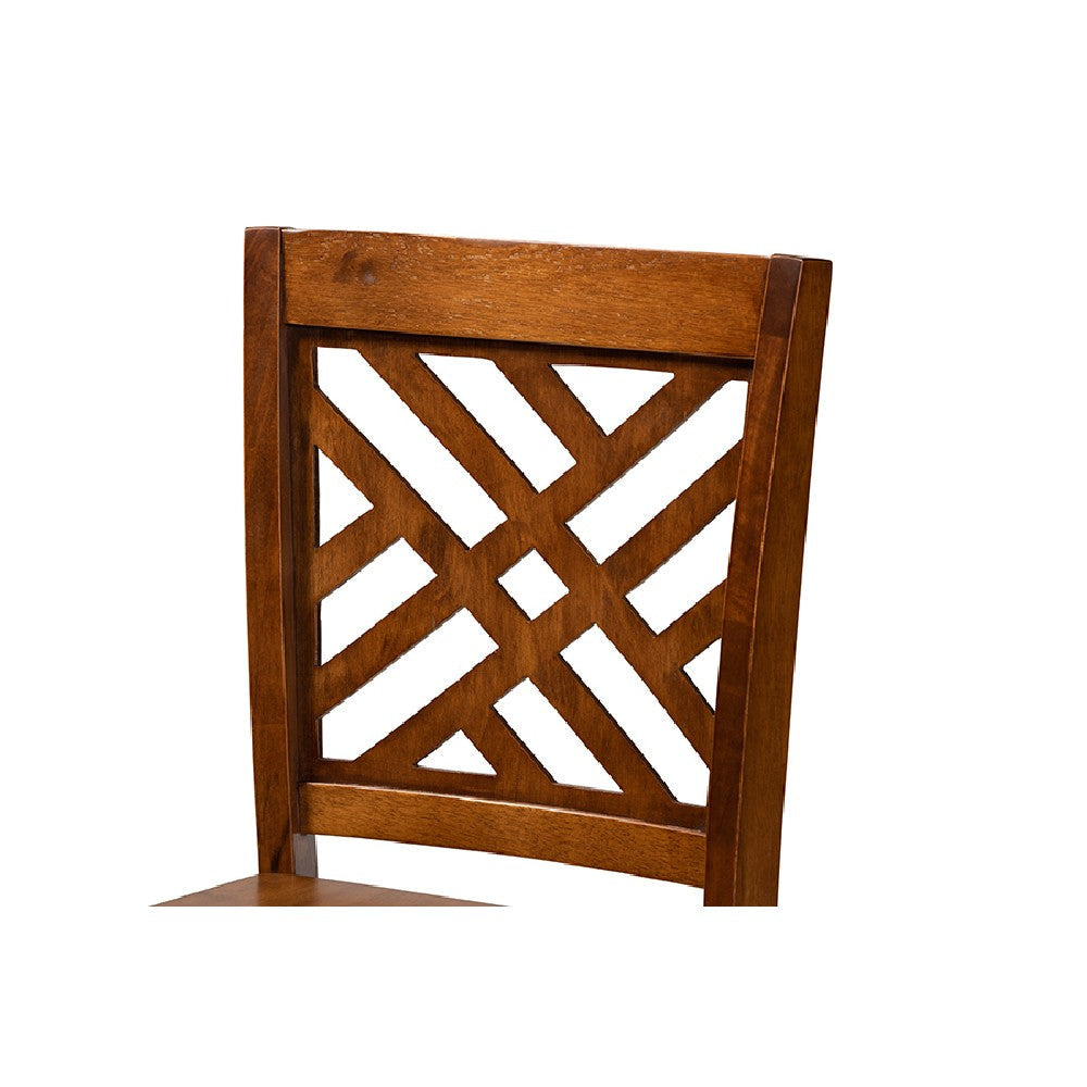 Baxton Studio Caron Modern and Contemporary Walnut Brown Finished Wood 5-Piece Pub Set WHI-RH317P-Walnut-5PC-Pub-Set