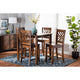Baxton Studio Caron Modern and Contemporary Walnut Brown Finished Wood 5-Piece Pub Set