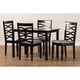 Baxton Studio Lanier Modern and Contemporary Gray Fabric Upholstered Espresso Brown Finished Wood 5-Piece Dining Set