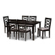 Baxton Studio Lanier Modern and Contemporary Grey Fabric Upholstered and Dark Brown Finished Wood 7-Piece Dining Set