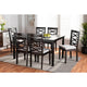 Baxton Studio Lanier Modern and Contemporary Grey Fabric Upholstered and Dark Brown Finished Wood 7-Piece Dining Set