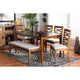 Baxton Studio Lanier Modern and Contemporary Grey Fabric Upholstered and Walnut Brown Finished Wood 6-Piece Dining Set