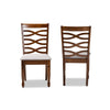 Baxton Studio Lanier Modern and Contemporary Grey Fabric Upholstered and Walnut Brown Finished Wood 2-Piece Dining Chair Set