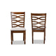 Baxton Studio Lanier Modern and Contemporary Grey Fabric Upholstered and Walnut Brown Finished Wood 2-Piece Dining Chair Set